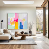 Modern Colorful Abstract Art Large Abstract Acrylic Painting Livingroom Canvas Art For Sale