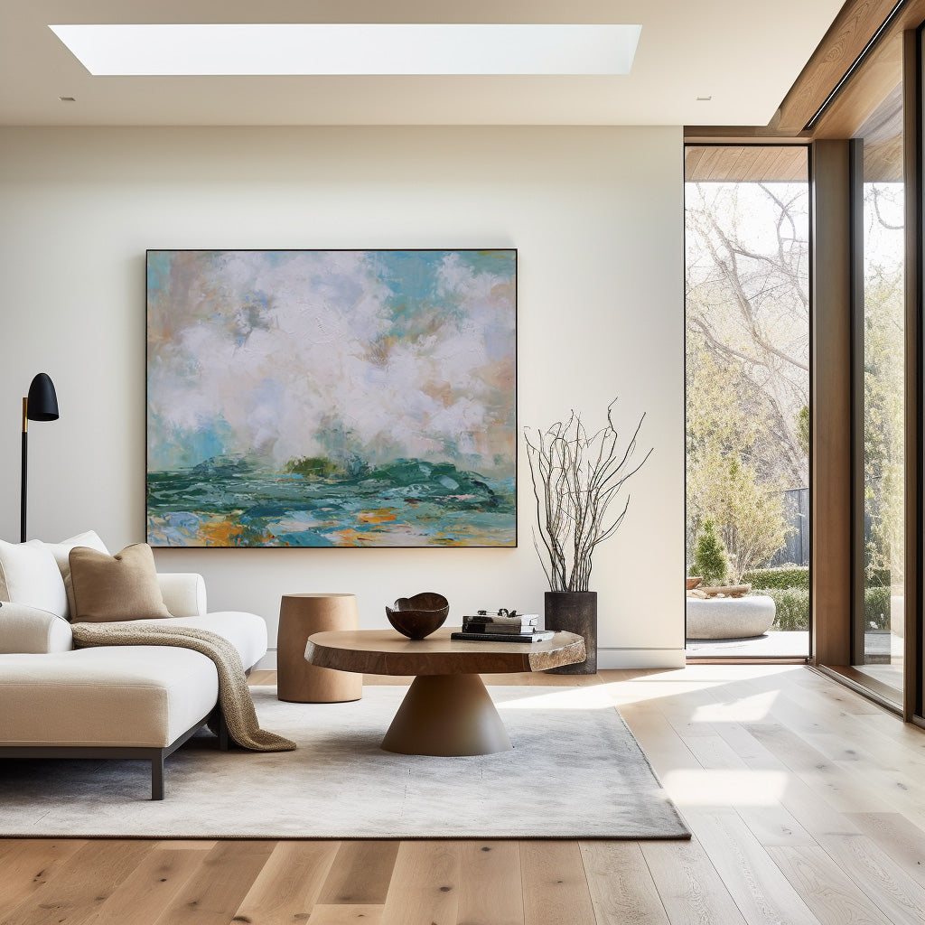 Ocean Acrylic Painting Large Beach Canvas Art Ocean Wave Art For Living Room