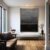 Abstract Dark Grey Canvas Painting Large Original Acrylic Abstract Canvas Art Modern Abstract Painting