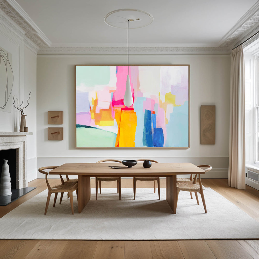 Modern Colorful Abstract Art Large Abstract Acrylic Painting Livingroom Canvas Art For Sale