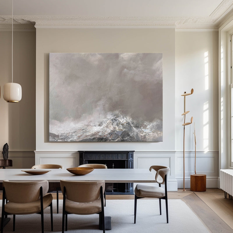 Modern Grey Landscape Wall Art Large Livingroom Canvas Wall Art Acrylic Painting For Sale 