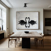 Black Swan Painting Modern Abstract Wall Art Large Canvas Art Minimalist Plaster Art For Sale