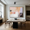 Pink And White Wall Art Huge Contemporary Abstract Painting For Living Room