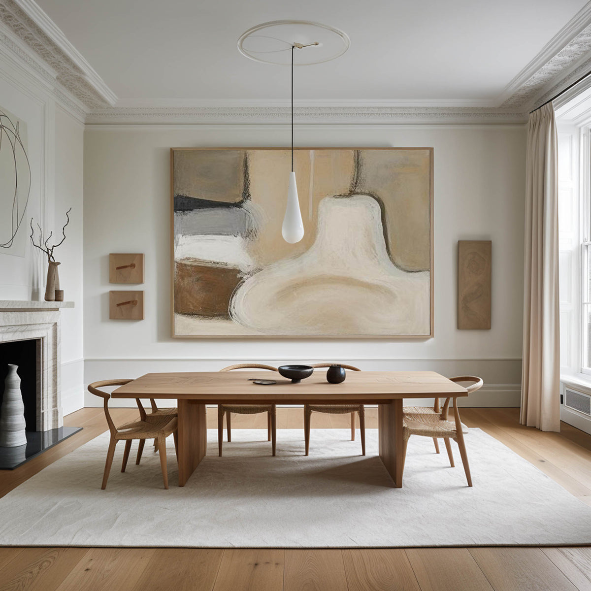 Brown And Beige Abstract Painting Minimalist Art Large Horizontal Canvas Paintings For Sale