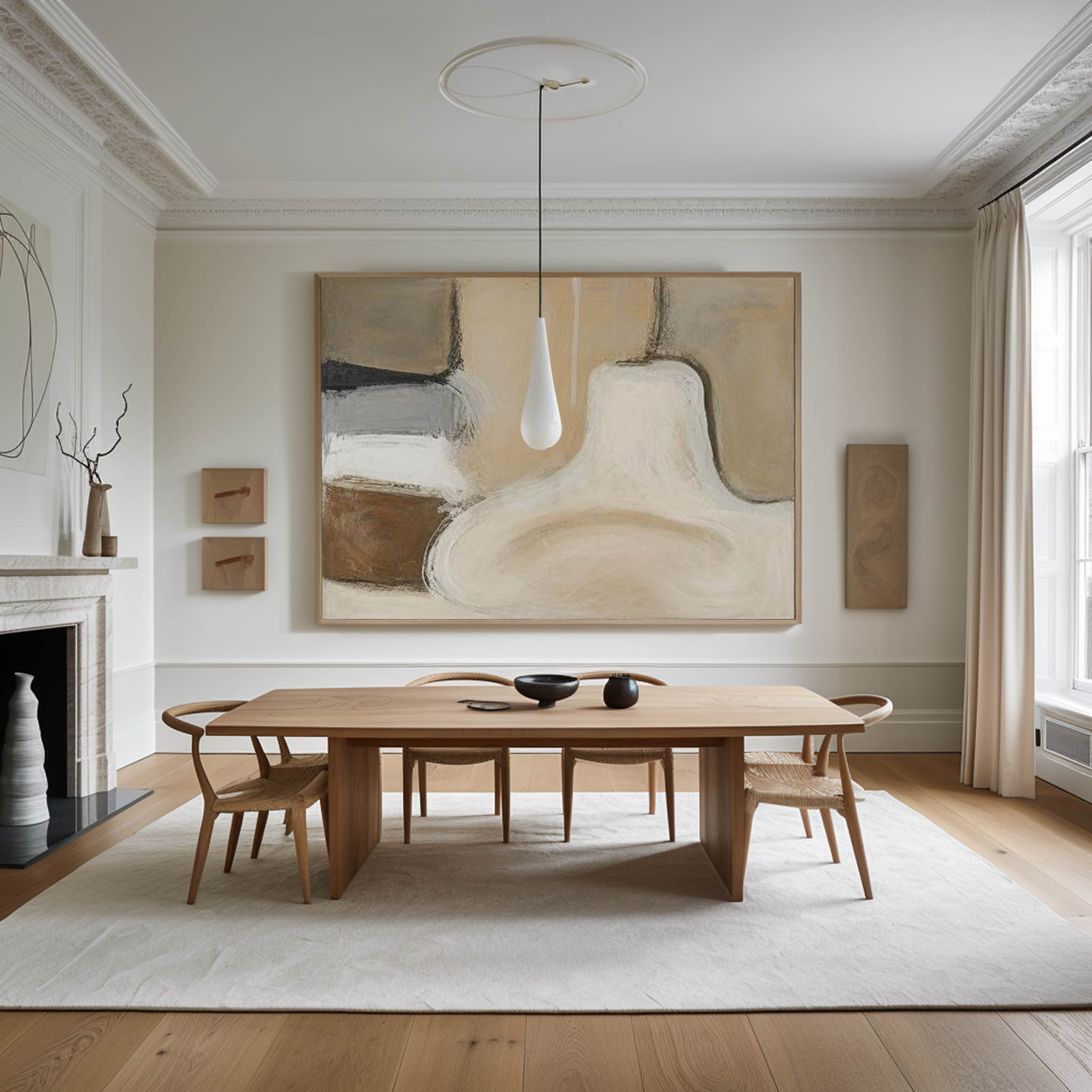 Brown And Beige Abstract Painting Minimalist Art Large Horizontal Canvas Paintings For Sale