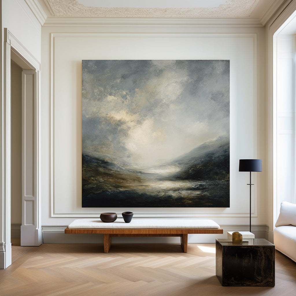 Modern Square Thick Texture Art Painting Netural Abstract Wall Art ...