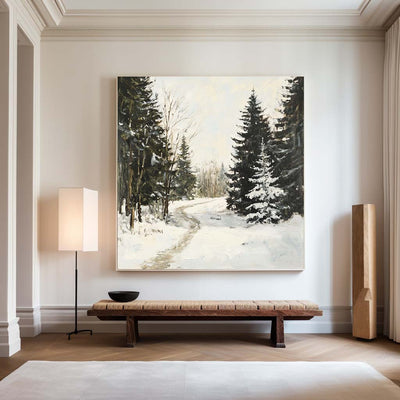 Winter landscape wall art Large texture wall paintings Winter artwork Textured art for sale