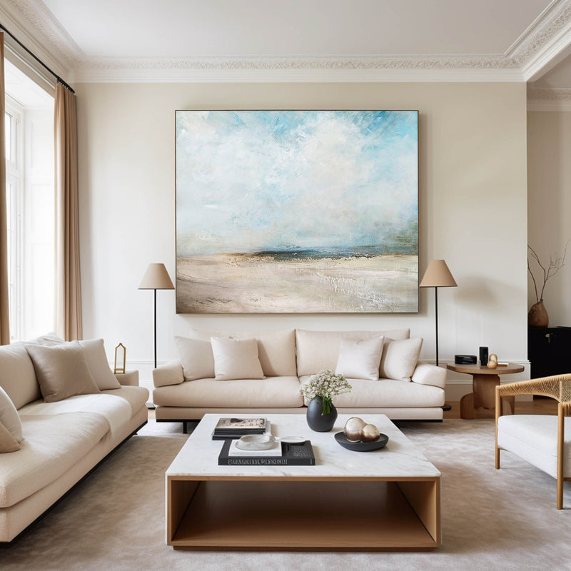 Beach Painting Oversized Beach Wall Art Horizontal Seascape Paintings For Sale