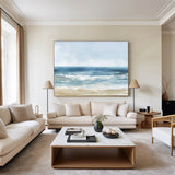 Oversized Beach Acrylic Paintings On Canvas Large Blue Textured Landscape Oil Paintings  Artwork Minimalist Apartment Decor