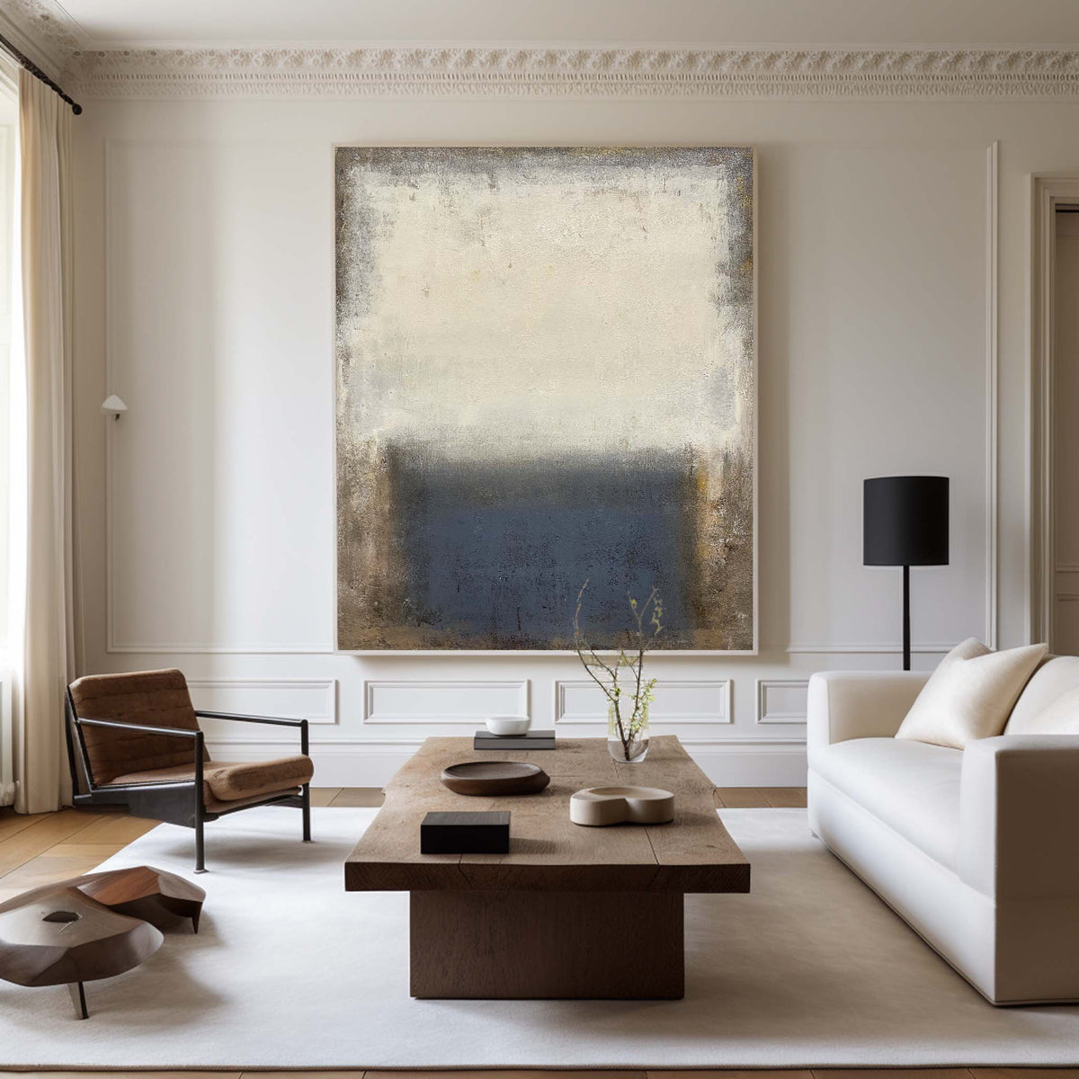 Brown Minimalist Acrylic Painting On Canvas Extra Large Beige Minimal Canvas Art Minimalist Wall Art