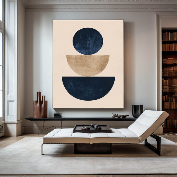 Beige And Blue Painting Large Minimalist Wall Art Abstract Neutral Color Minimalist Wall Art