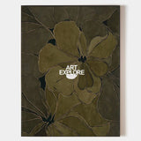 Elegant Hand-Painted Floral Wabi-Sabi Art, Modern Green Canvas Wall Art | ArtExplore