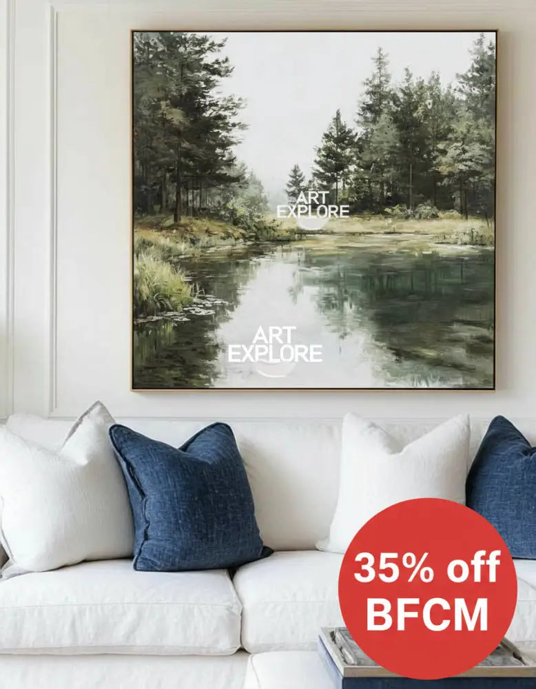 & Lake Canvas for Living Room – Handmade Wall Decor | ArtExplore