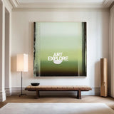 Minimalist Green Wabi-Sabi Art, Large Canvas for Living Room | ArtExplore