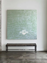 Oversized Wabi-Sabi Green Canvas for Calm Living | Minimalist Artwork | ArtExplore