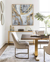 Grey And Gold Wall Decor Living Room Canvas Art Contemporary Abstract