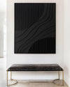 Black 3D Texture Painting Modern Minimalist Luxury Art Black Abstract Wall Art Black 3D Abstract Painting on Canvas 