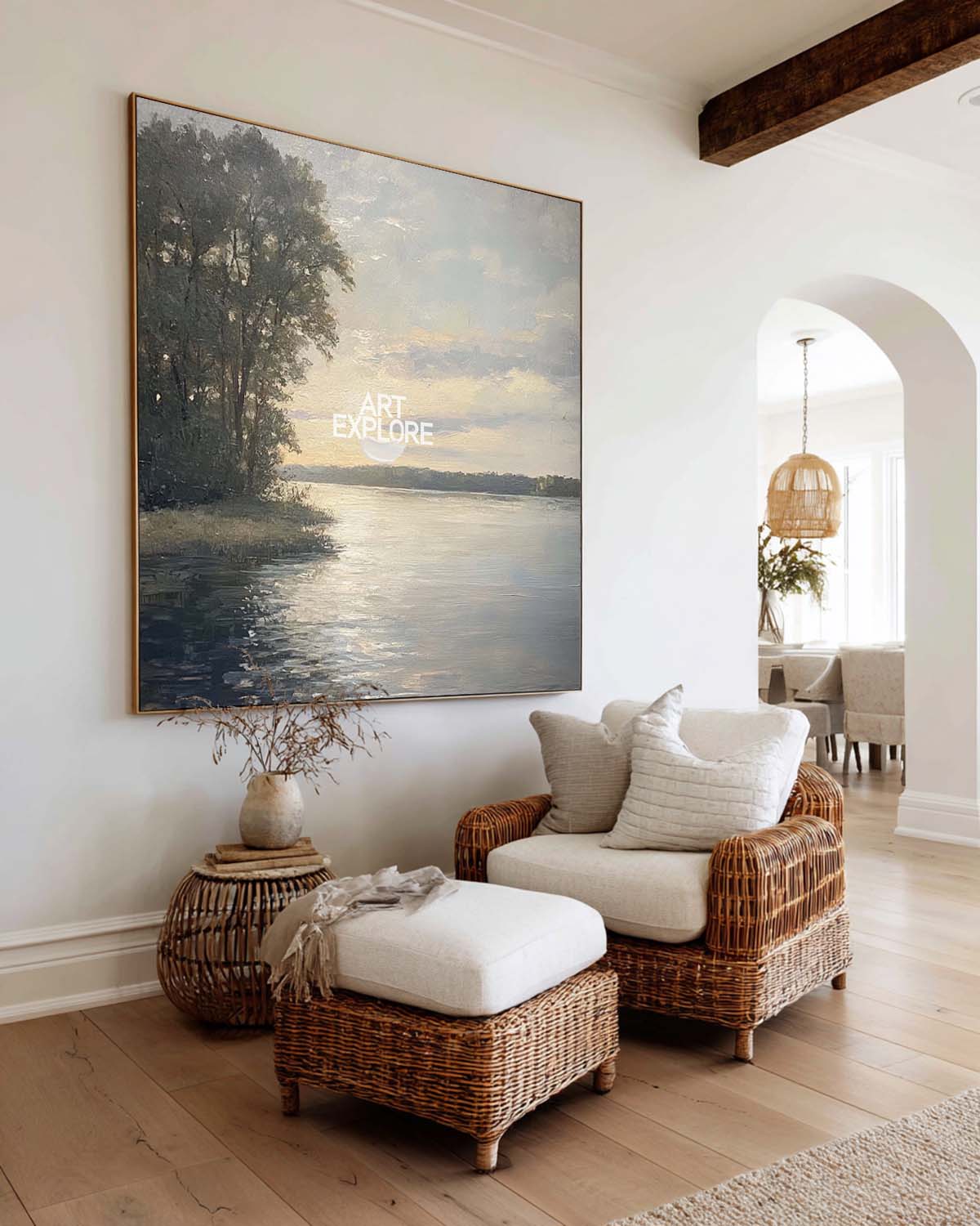 Large Landscape Painting Landscape Art On Canvas Modern Lake View