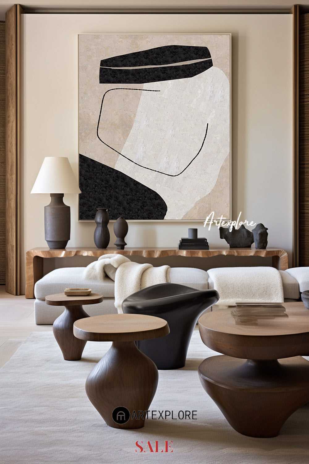 Abstract Geometric Minimalist Painting Modern Paintings For Living Room