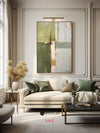 Wabi-sabi Green Abstract Art, Green Minimalist Painting, Luxury Textured Canvas Wall Art 