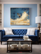 Blue Surf Art Paintings Blue Surf Art Modern Texture Painting Blue Ocean Wave Wall Art