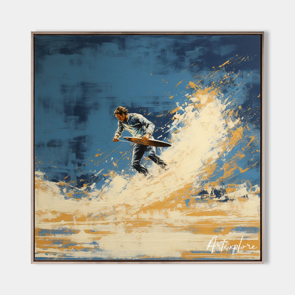 Blue Surf Art Paintings Blue Surf Art Modern Texture Painting Blue Ocean Wave Wall Art