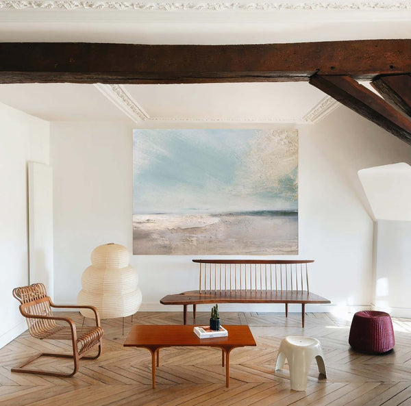 Abstract Beach Paintings On Canvas Modern Horizontal Beach Canvas Wall Art Fine Art Seascapes
