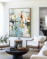 Oversized Blue White Texture Painting Modern Blue Abstract Canvas Wall Art Abstract Texture Fine Art