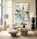 Oversized Blue White Texture Painting Modern Blue Abstract Canvas Wall Art Abstract Texture Fine Art