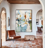 Oversized Blue White Texture Painting Modern Blue Abstract Canvas Wall Art Abstract Texture Fine Art