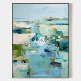 Blue Texture Wall Art Blue Abstract Canvas Painting Large Abstract Texture Painting Blue Fine Art