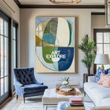 Extra Large Turquoise Texture Painting Blue Abstract Canvas Art Modern Green Texture Paintings