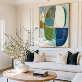 Extra Large Turquoise Texture Painting Blue Abstract Canvas Art Modern Green Texture Paintings