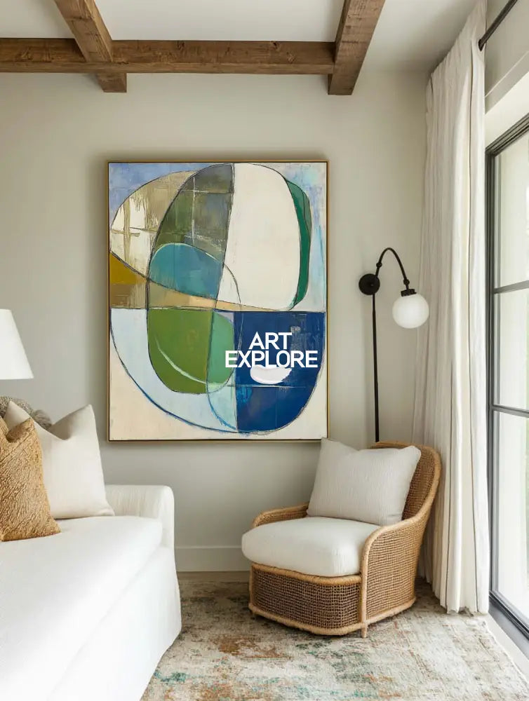 Extra Large Turquoise Texture Painting Blue Abstract Canvas Art Modern Green Texture Paintings