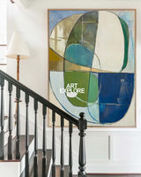 Extra Large Turquoise Texture Painting Blue Abstract Canvas Art Modern Green Texture Paintings