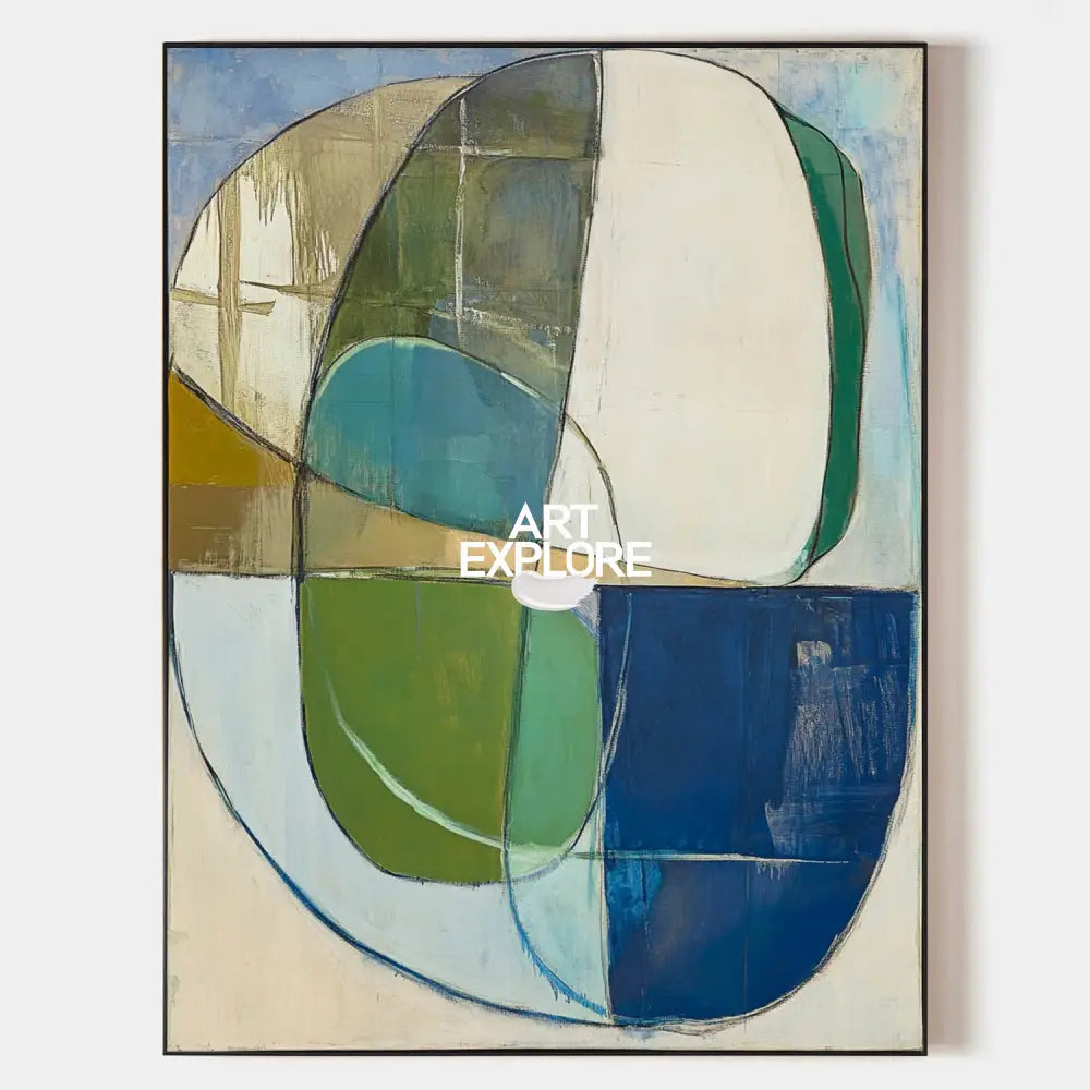 Extra Large Turquoise Texture Painting Blue Abstract Canvas Art Modern Green Texture Paintings