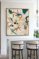 Large Beige Texture Art Painting Wabi-sabi Beige Wall Art Modern Beige Abstract Wall Art For Sale