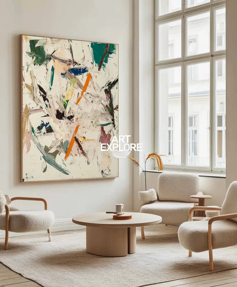 Large Beige Texture Art Painting Wabi-sabi Beige Wall Art Modern Beige Abstract Wall Art For Sale