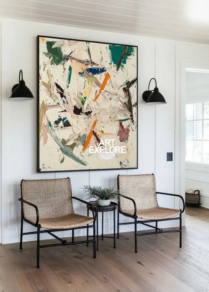 Large Beige Texture Art Painting Wabi-sabi Beige Wall Art Modern Beige Abstract Wall Art For Sale