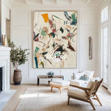 Large Wabi-sabi Beige Painting Beige Abstract Wall Art Beige Texture Artwork For Livingroom