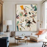 Large Wabi-sabi Beige Painting Beige Abstract Wall Art Beige Texture Artworks Livingroom Wall Art