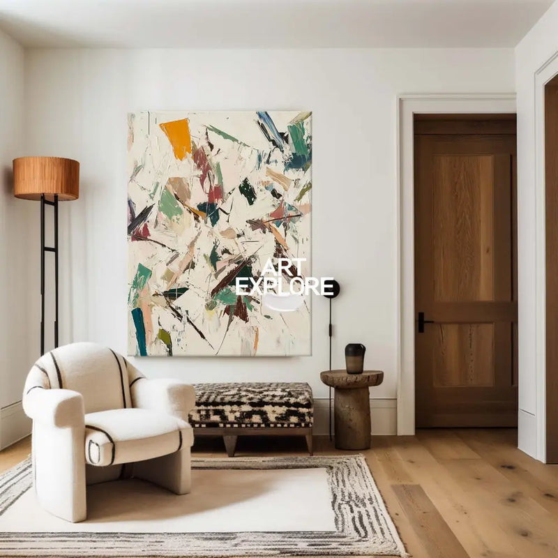 Large Wabi-sabi Beige Painting Beige Abstract Wall Art Beige Texture Artwork For Livingroom