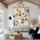 Large Wabi-sabi Beige Painting Beige Abstract Wall Art Beige Texture Artwork For Livingroom