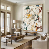 Large Wabi-sabi Beige Texture Paintings Beige Abstract Wall Art Modern Beige Fine Art For Sale