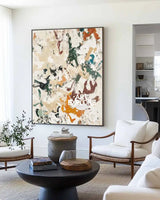 Large Beige Texture Paintings Beige Minimalist Wall Art Oversized Beige Abstract Fine Art For Sale