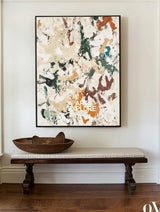 Large Beige Texture Paintings Beige Minimalist Wall Art Oversized Beige Abstract Fine Art For Sale