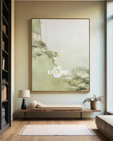 Large Green Texture Artwork Modern Sage Color Wall Art Modern Minimalist Fine Art For Livingroom