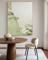 Large Green Texture Artwork Modern Sage Color Wall Art Modern Minimalist Fine Art For Livingroom