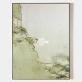 Large Green Texture Artwork Modern Sage Color Wall Art Modern Minimalist Fine Art For Livingroom