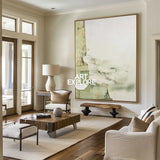 Large Green Artwork Green Minimalist Painting Modern Sage Color Wall Art Green Livingroom Wall Art